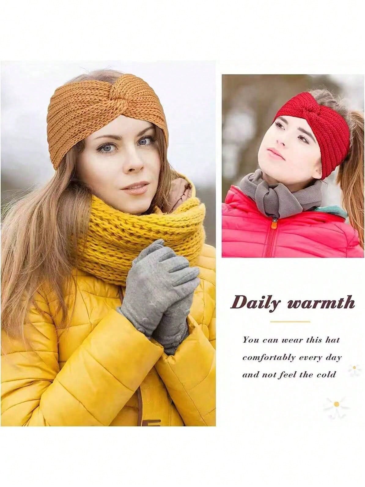 Knitted Warm And Soft Headband (Wool) For Women, Sports Wool Cross Headband, Sweet & Versatile Wide-Brimmed Headdress For Women