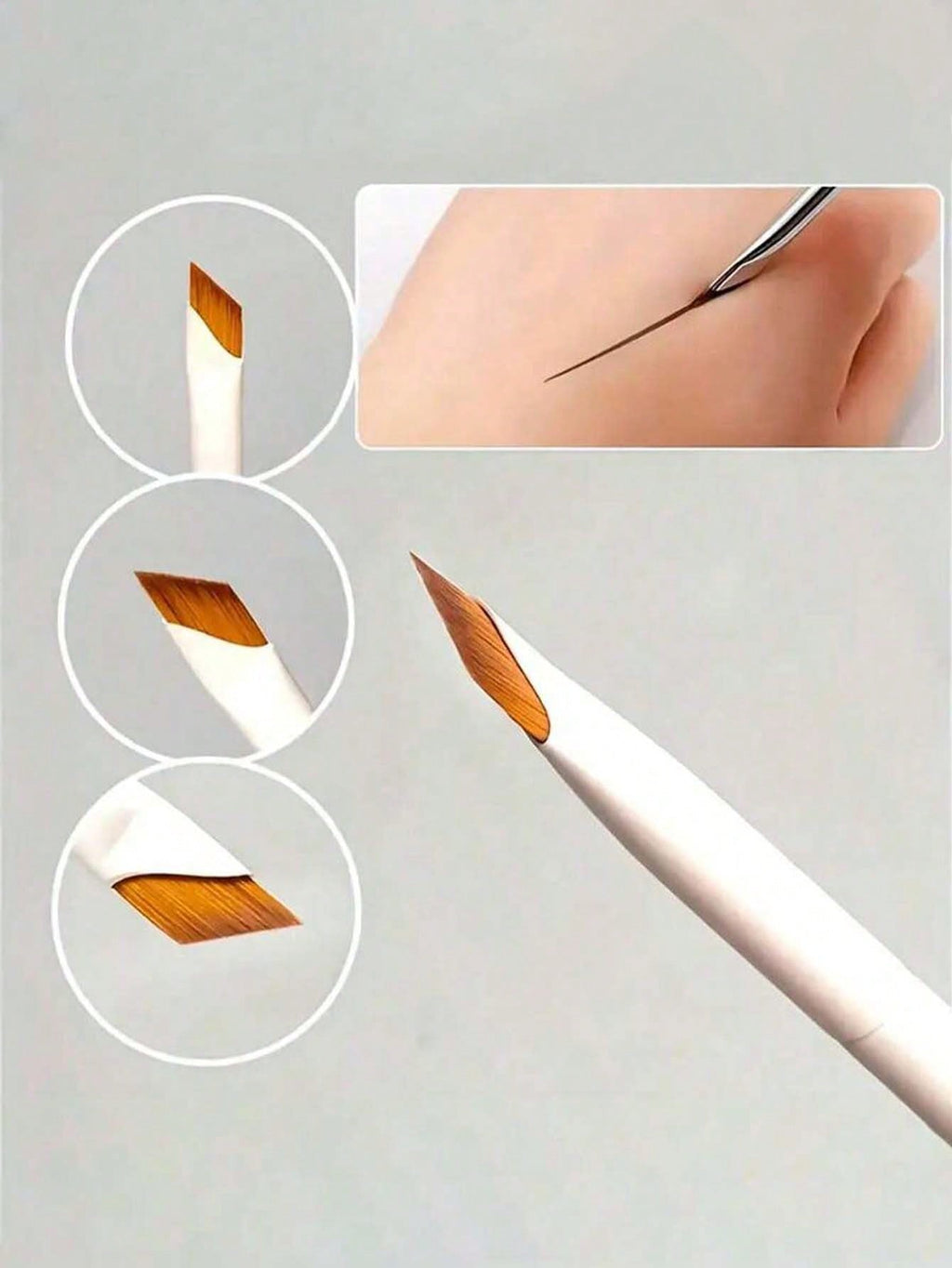2pcs Precision Angled Eyeliner Brow Brush: Nylon Light Beige Eyebrow Brush For All Makeup Wearers - Fine Angled Eyeliner Brow Brush With Sickle Ultra-Thin Bevel Flat Angled For Silk Detail Eye Makeup Beauty Makeup Tools,Cheap,Valentine's Day,Cheap Items,T