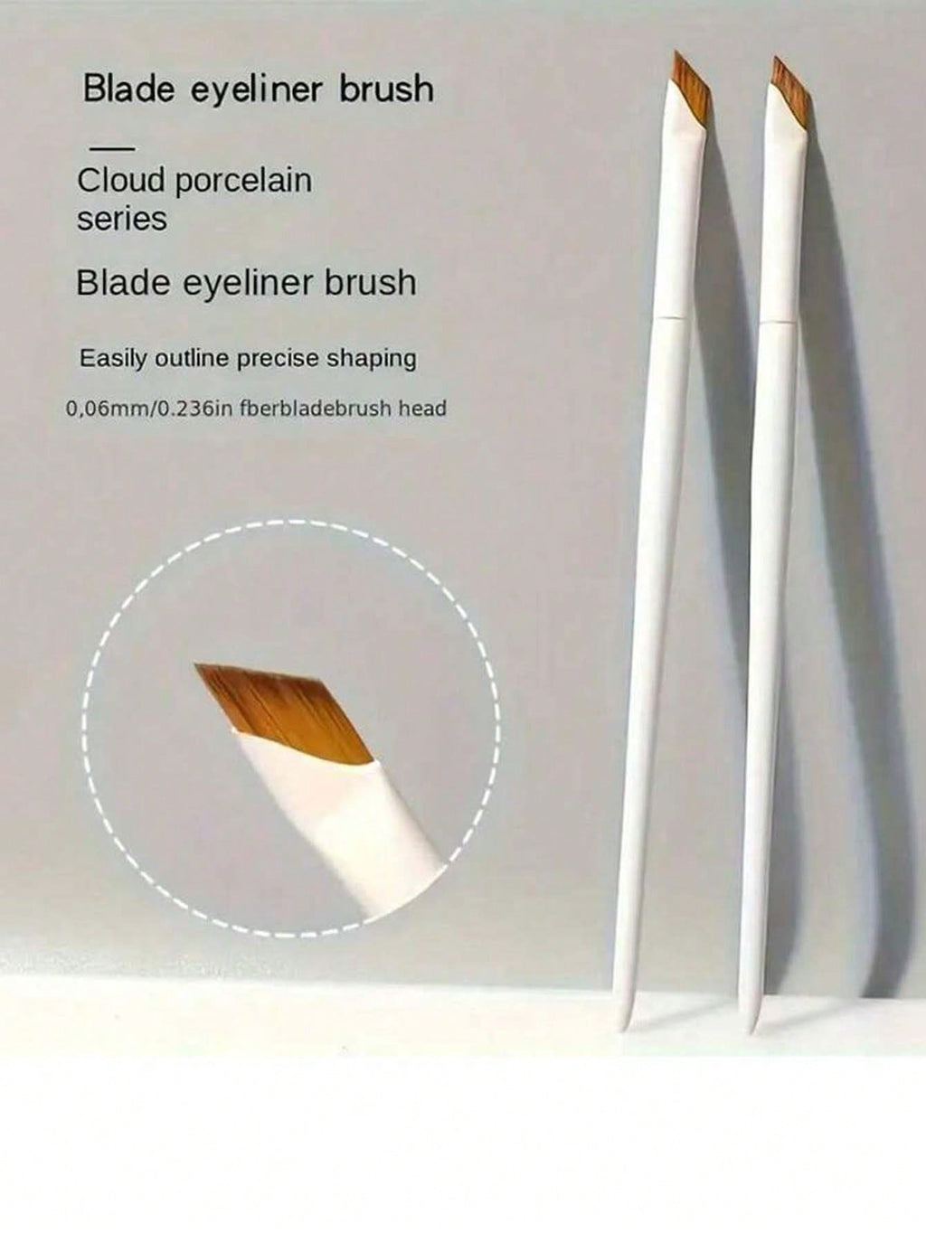 2pcs Precision Angled Eyeliner Brow Brush: Nylon Light Beige Eyebrow Brush For All Makeup Wearers - Fine Angled Eyeliner Brow Brush With Sickle Ultra-Thin Bevel Flat Angled For Silk Detail Eye Makeup Beauty Makeup Tools,Cheap,Valentine's Day,Cheap Items,T