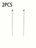 2pcs Precision Angled Eyeliner Brow Brush: Nylon Light Beige Eyebrow Brush For All Makeup Wearers - Fine Angled Eyeliner Brow Brush With Sickle Ultra-Thin Bevel Flat Angled For Silk Detail Eye Makeup Beauty Makeup Tools,Cheap,Valentine's Day,Cheap Items,T