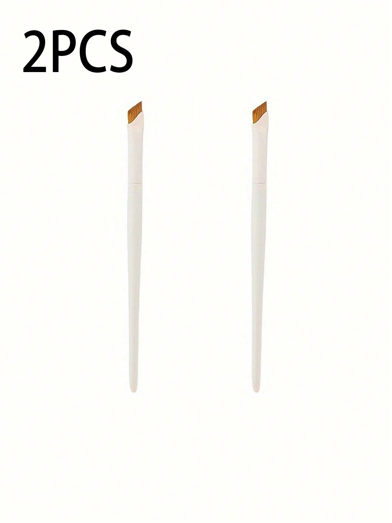 2pcs Precision Angled Eyeliner Brow Brush: Nylon Light Beige Eyebrow Brush For All Makeup Wearers - Fine Angled Eyeliner Brow Brush With Sickle Ultra-Thin Bevel Flat Angled For Silk Detail Eye Makeup Beauty Makeup Tools,Cheap,Valentine's Day,Cheap Items,T