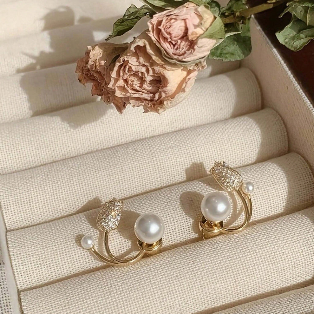 1 Pair Chic Tulip Design Earrings, Sweet Style Suitable For Teenagers, Daily Wear Or A Gift For Friends