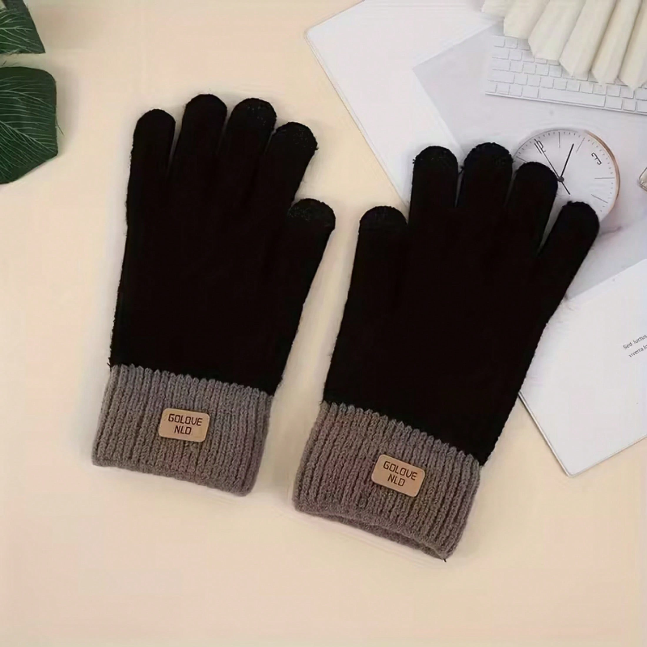 1pair Warm Knitted Adult Gloves With Touchscreen Capability, Minimalist Cute Outdoor Warm Gloves, Comfortable Gloves Fit For Cycling & Driving, Knitted Gloves For Using Mobile Phones, Dopamine Cute Adult Gloves