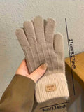 1pair Warm Knitted Adult Gloves With Touchscreen Capability, Minimalist Cute Outdoor Warm Gloves, Comfortable Gloves Fit For Cycling & Driving, Knitted Gloves For Using Mobile Phones, Dopamine Cute Adult Gloves