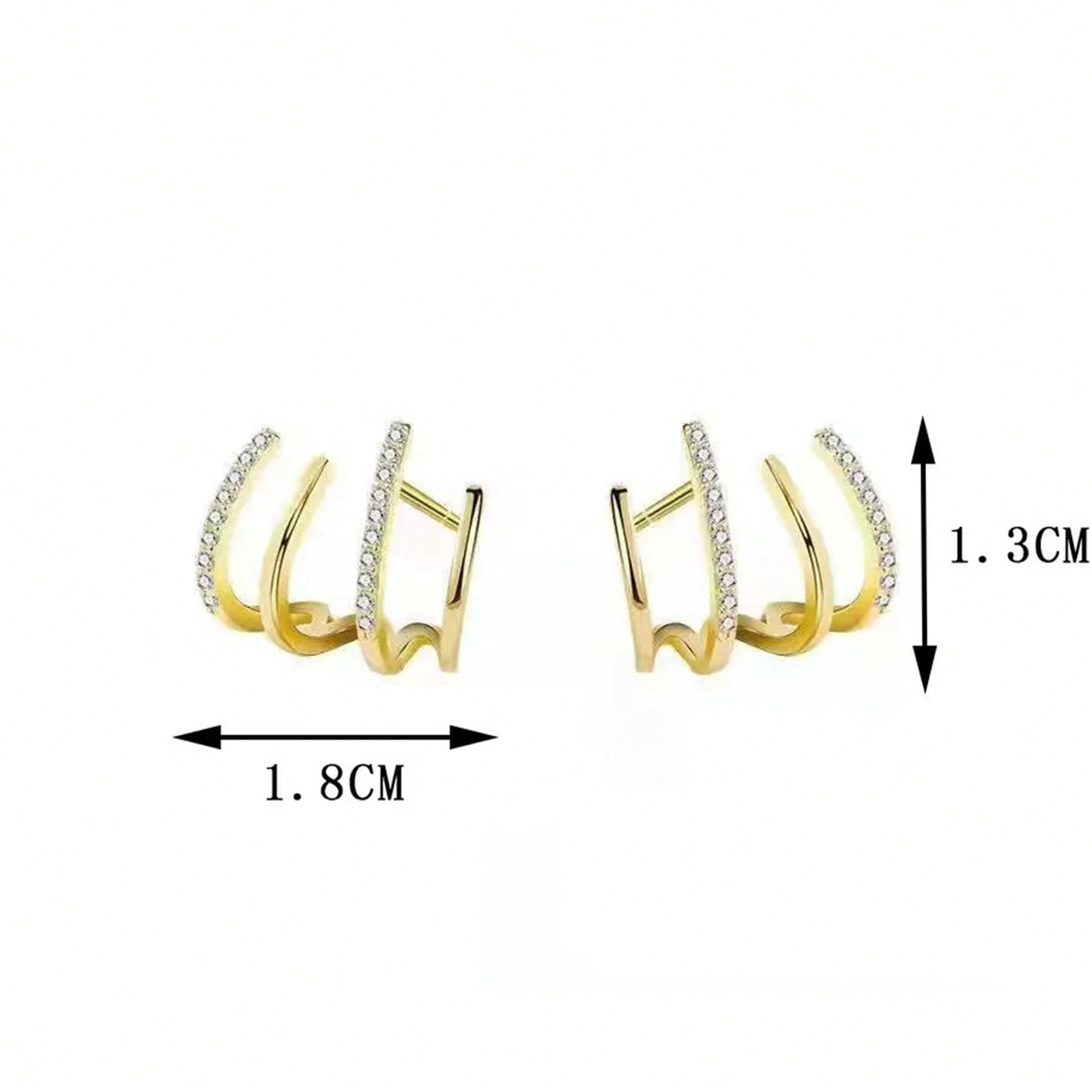 Women's Niche Design Four-Claw Ear Row Earrings, Simple High-End – Light Luxury Cold Style Internet Celebrity Studs