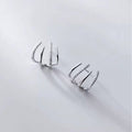 Women's Niche Design Four-Claw Ear Row Earrings, Simple High-End – Light Luxury Cold Style Internet Celebrity Studs