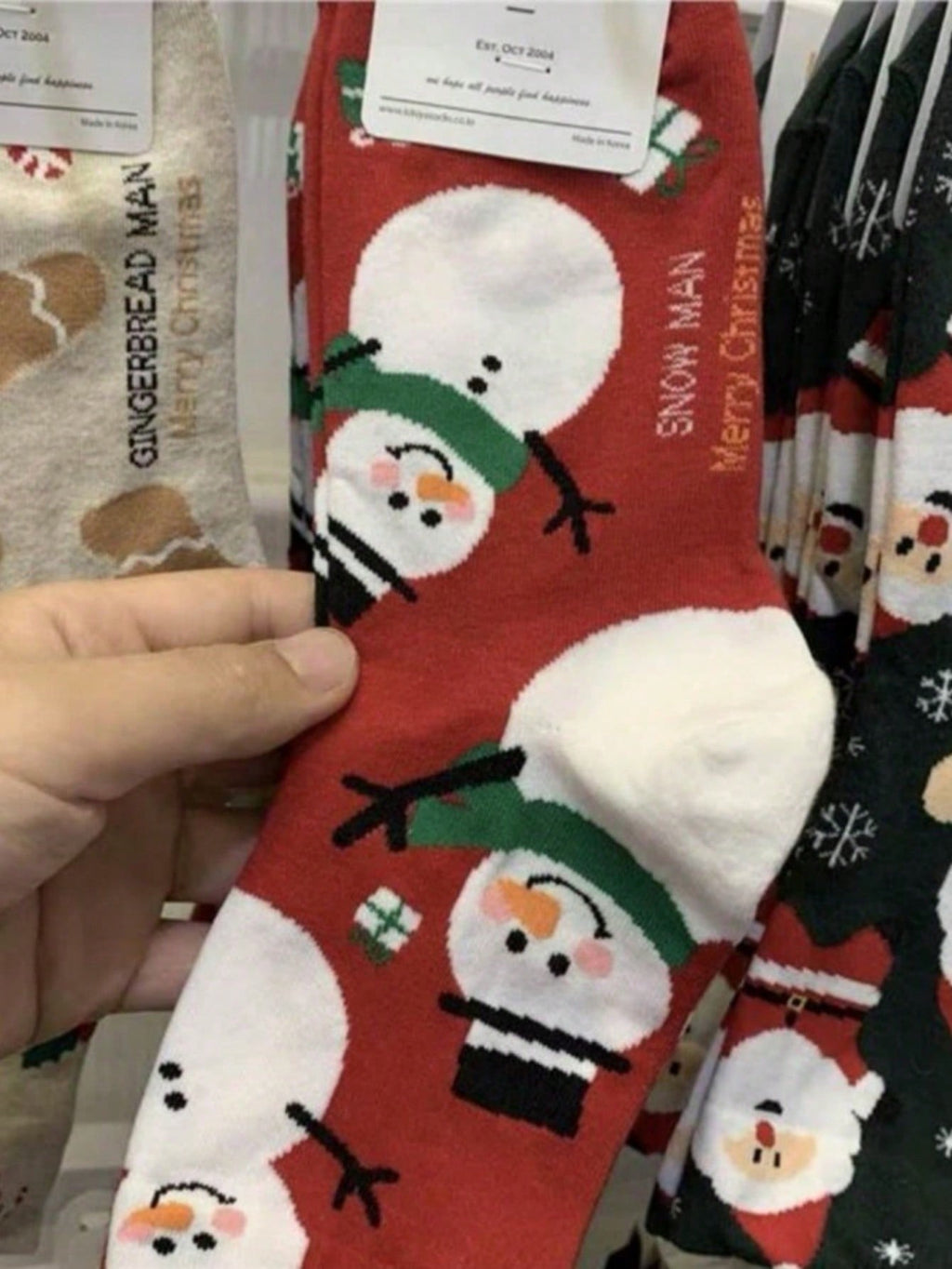 4 Pairs Of Women's Christmas Socks - Festive Snowman, Gingerbread Man, Reindeer, And Santa Claus Patterns, Warm And Comfortable Mid-Calf Socks, Cute Cartoon Design, Soft Holiday Colors For Winter Presents And Casual Wear, All-Season Comfortable Socks