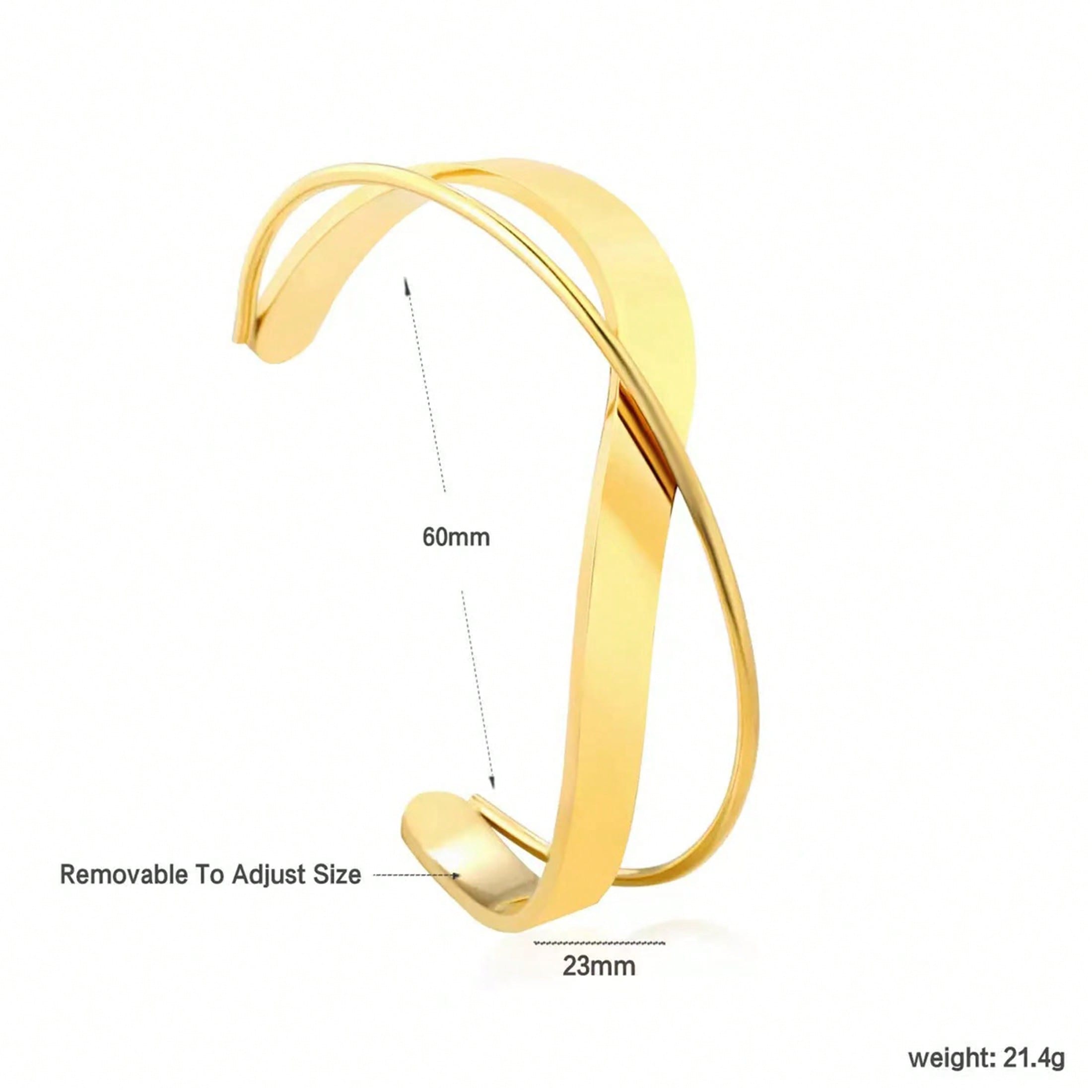 1PC Irregular Geometry Bracelet With Adjustable Mobius Design – Contemporary Modern Fashion