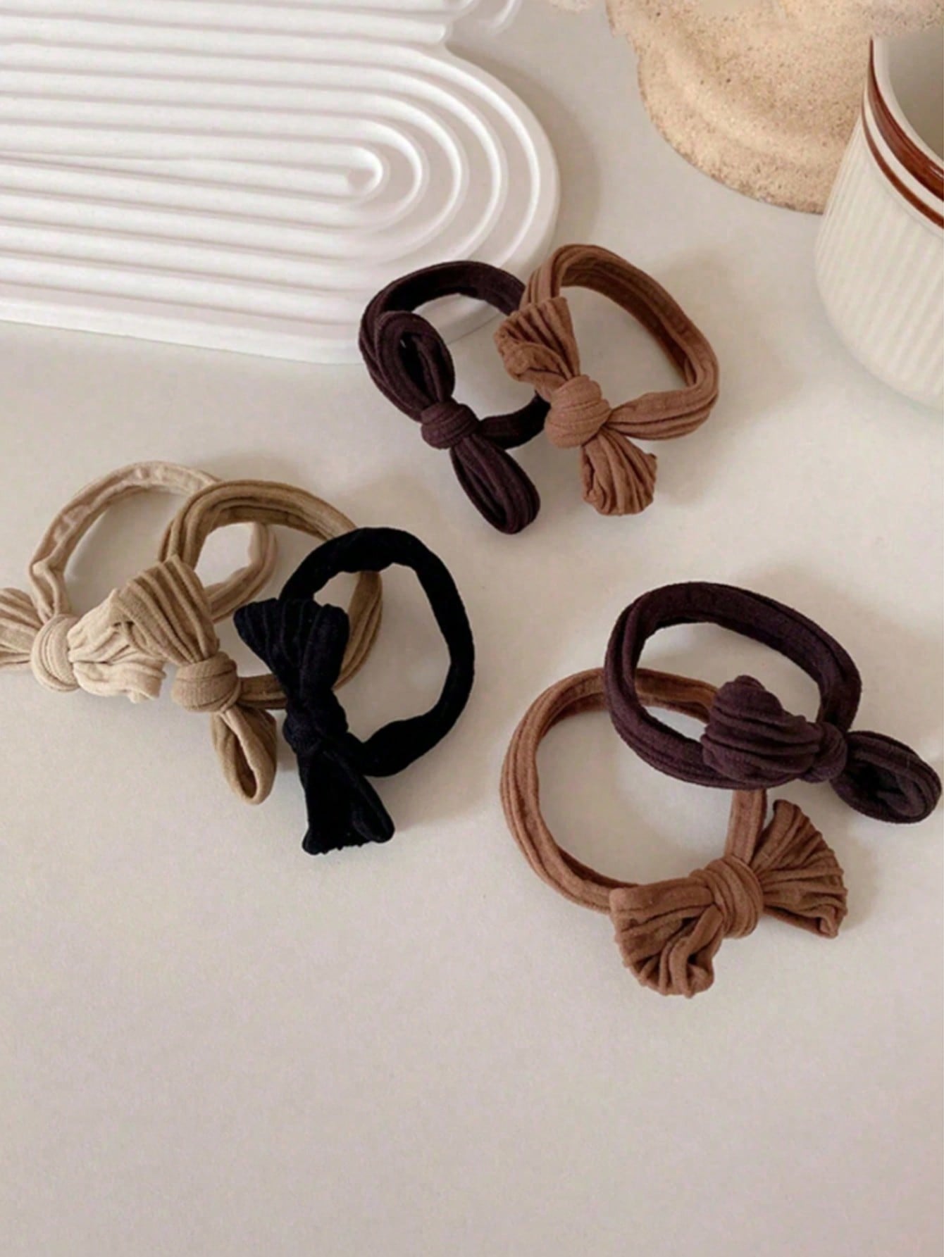 10 Pieces/Set High Elasticity Bow Hair Scrunchies, Suitable For Women & Girls, Seamless Thickened Black Hair Ties, Elastic Hair Bands, Hair-Friendly, Ponytail Holders, Hair Elastics