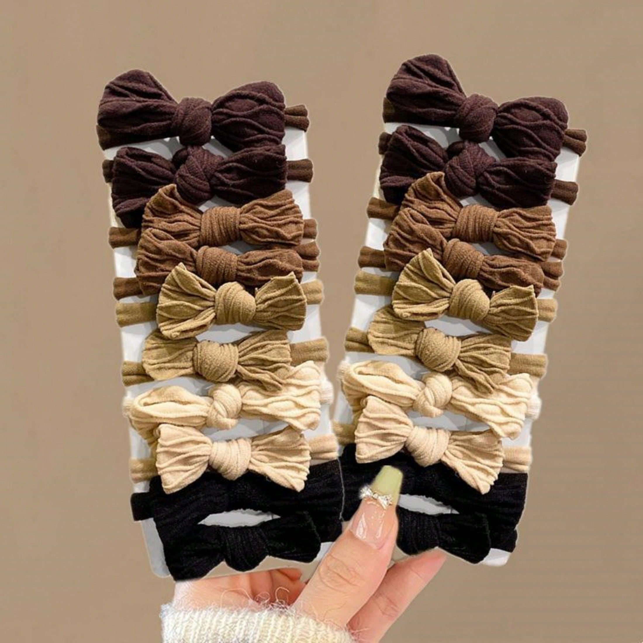 10 Pieces/Set High Elasticity Bow Hair Scrunchies, Suitable For Women & Girls, Seamless Thickened Black Hair Ties, Elastic Hair Bands, Hair-Friendly, Ponytail Holders, Hair Elastics