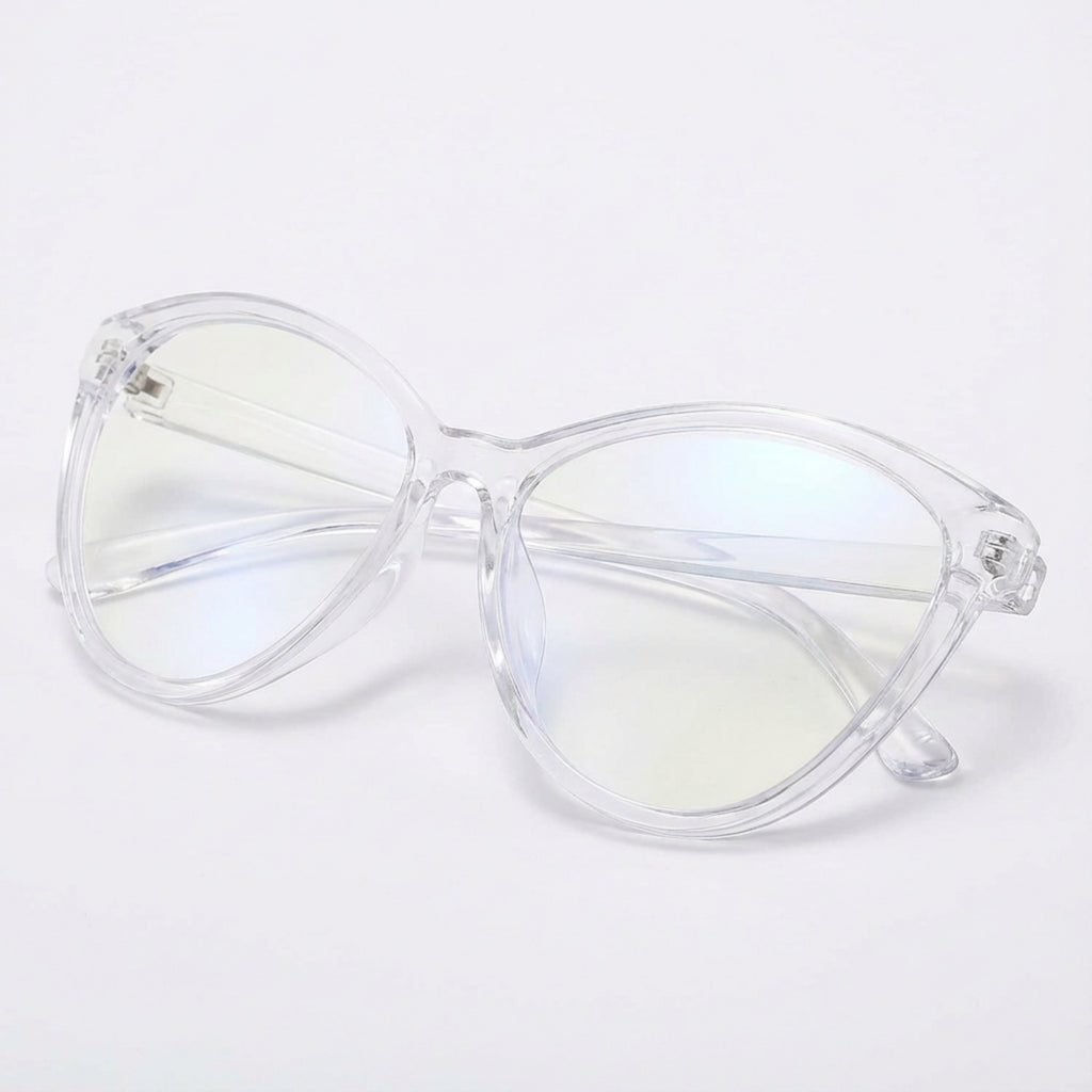 1 Pair Unisex White Cat Eye Frame Anti-Fatigue Digital Eye Glasses – High-Definition Light Clarity, Perfect for Long Daily Screen Sessions & Digital Eye Care