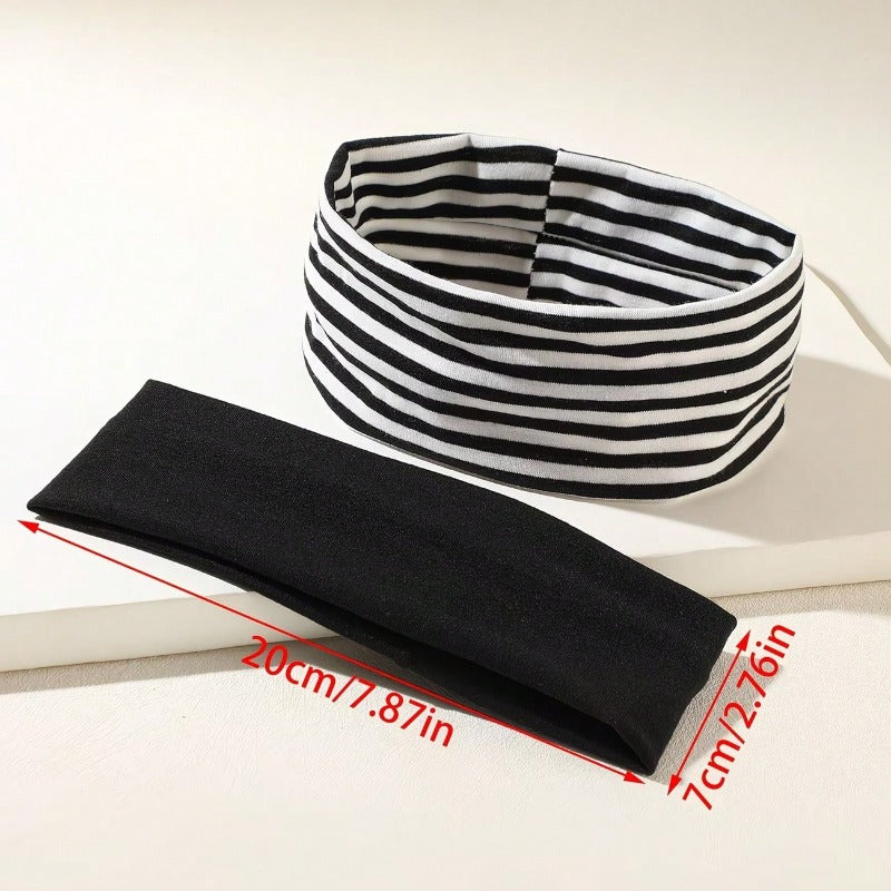 3pcs Stylish Polka Dot Hair Bands, Breathable Sweatproof Head Wraps for Sports Fitness Casual Daily & Seasonal Matching