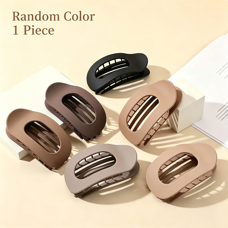 Simple Elegant Multifunctional Hair Clip Solid Color Round Duckbill Flat Claw Clip for Women Universal Hair Accessory Fit Thick Fine Long Short Hair Random Color
