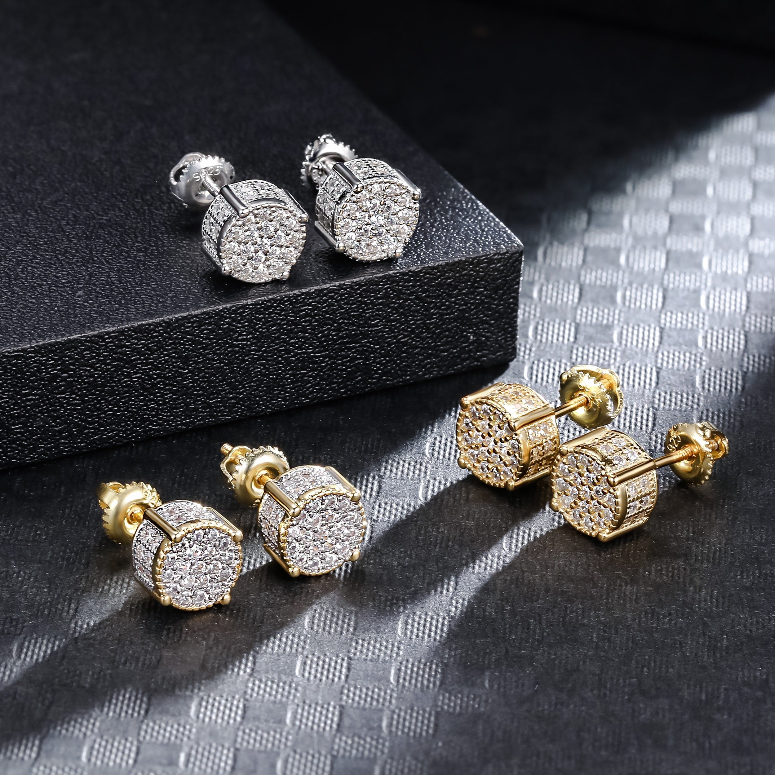 Unisex Retro Four Prong Round Ear Studs, Minimal Classic Design Earrings, Perfect Jewelry Gift for Birthday, Wedding Anniversary and Holidays, Great Present for Friends, Partners & Family