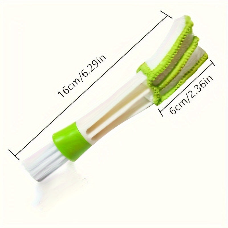1PC Mini Microfiber Detailing Duster Brush in Green, Ultra Soft Fine Bristles Reusable Washable Auto Cleaning Tool, Ideal for Car AC Vents, Dashboard Crevices & Vehicle Interior Slot Dust Removal