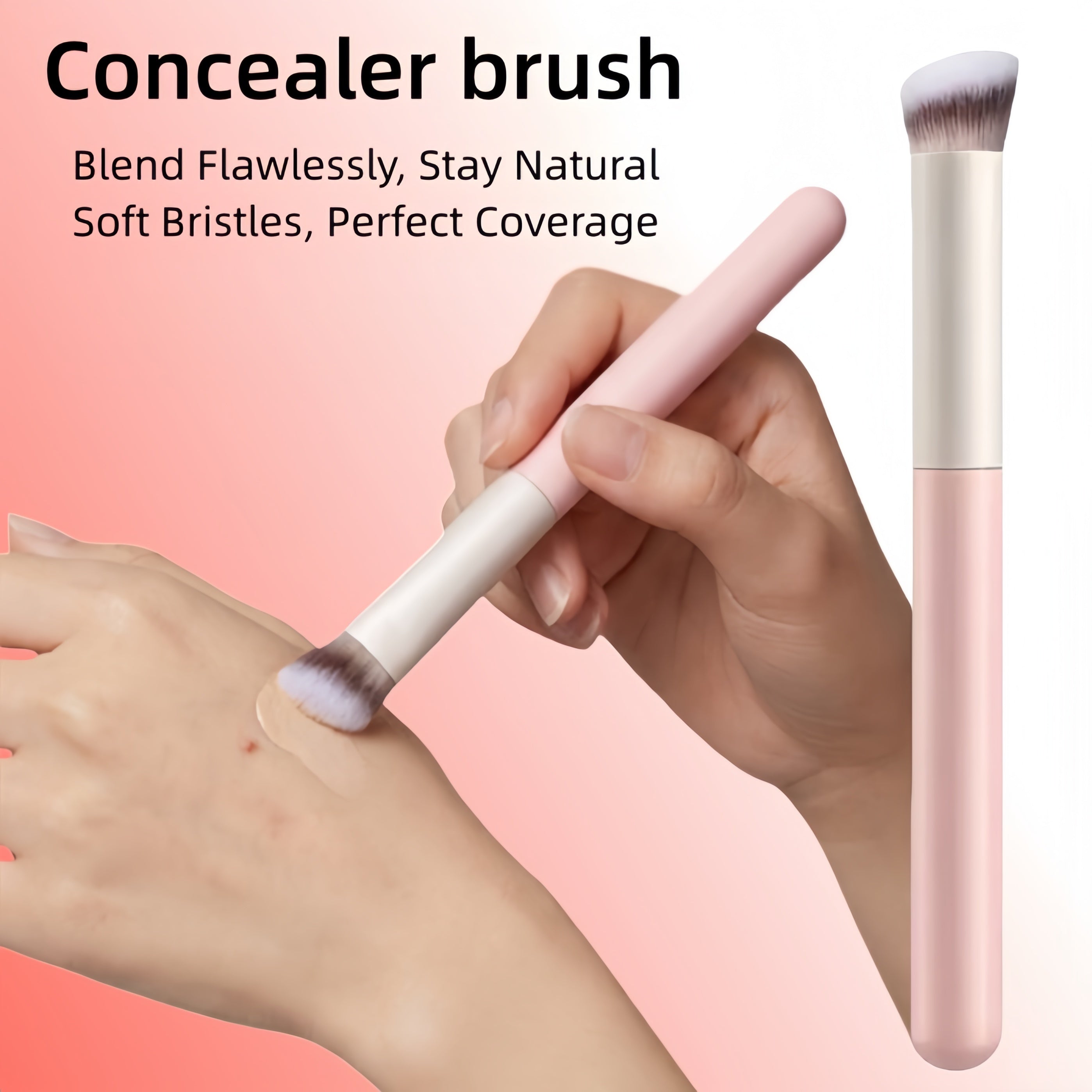 Must-Have Angled Flat Top Kabuki Brush – Professional Small Concealer & Nose Contour Brush, Versatile for Buffing, Blending, Shaping with Powder, Liquid and Cream Cosmetics