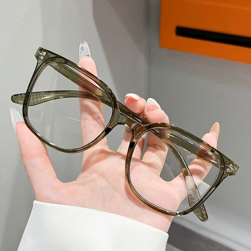 1 Pair Universal Flat Lens Glasses for Men & Women, Lightweight Comfortable Frame with No Pressure, Stylish Decorative Eyewear to Elevate Your Look Without Makeup, Ideal for Daily Casual Outfit Matching