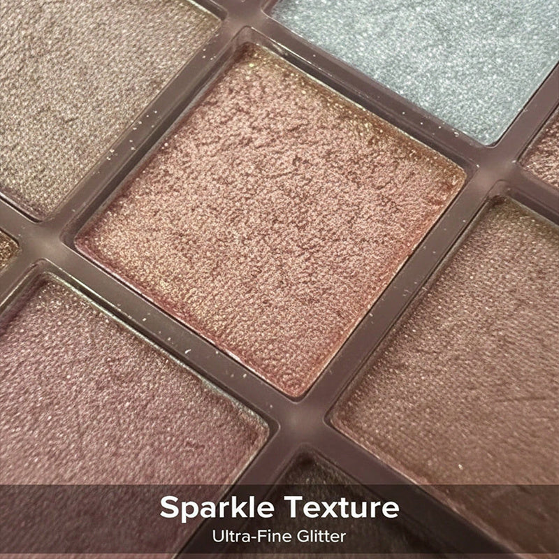 9-Color Shimmery Glitter Eyeshadow Palette, Smooth Highly Blendable Pigmented Eye Powder, All Day Long Lasting Sparkly Eye Makeup, Multi Tone Cosmetic for Daily Dating Wedding & Party Festival Glam Looks