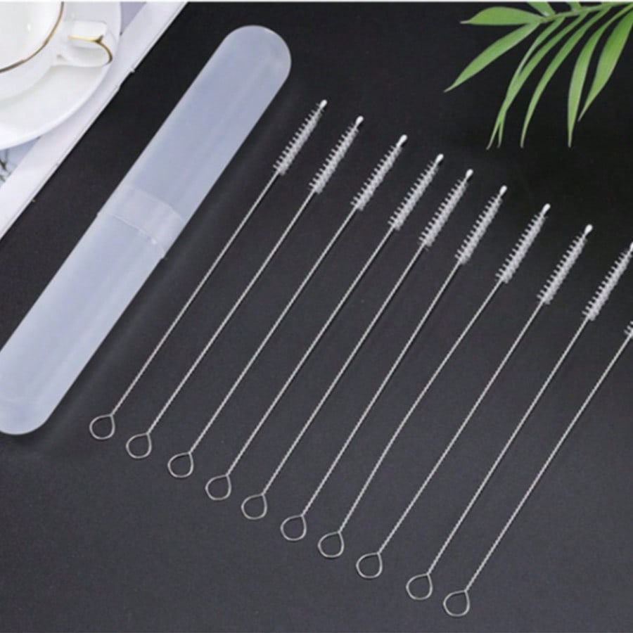 5/10pcs Long Reach Nylon Bristle Tube Brush, Flexible Straw Cleaner with Sturdy Steel Body, Perfect Tool for Removing Grime from Narrow Spaces and Bottles