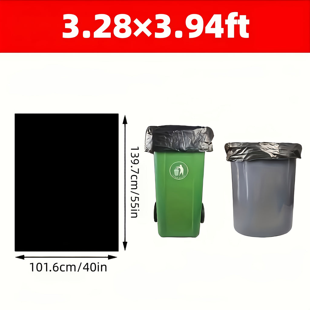 25-Piece Heavy-Duty Black Garbage Bags – Leak-Proof & Ultra-Durable Trash Bags, Convenient Waste Disposal Solution Perfect for Indoor Home, Office, Kitchen & Outdoor Use