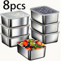 8 Pack Stainless Steel Food Storage Containers with Airtight Matching Lids, Leakproof Stackable Meal Prep Containers, Multi-Purpose Food Boxes for School Lunches, Office Meals, Home Parties & Outdoor Camping