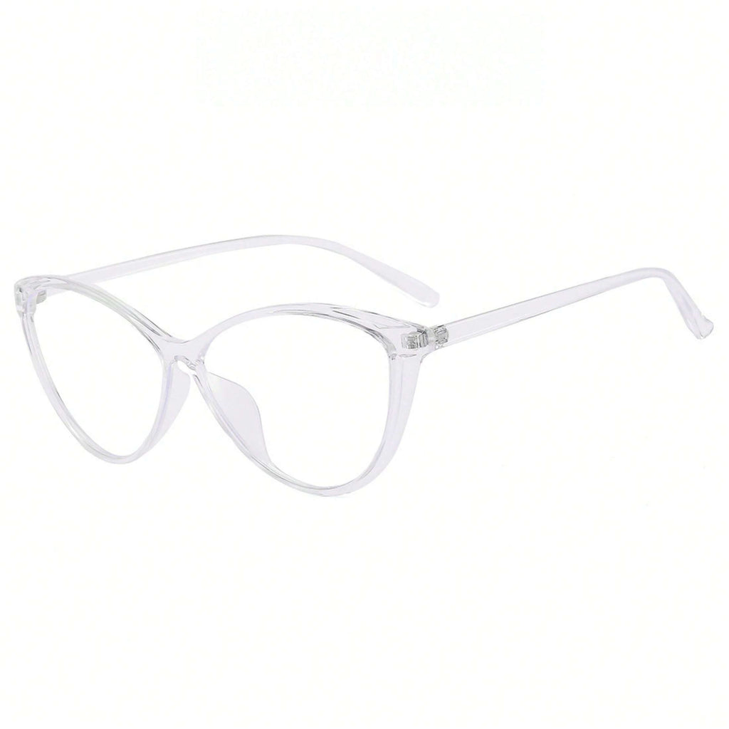 1 Pair Unisex White Cat Eye Frame Anti-Fatigue Digital Eye Glasses – High-Definition Light Clarity, Perfect for Long Daily Screen Sessions & Digital Eye Care