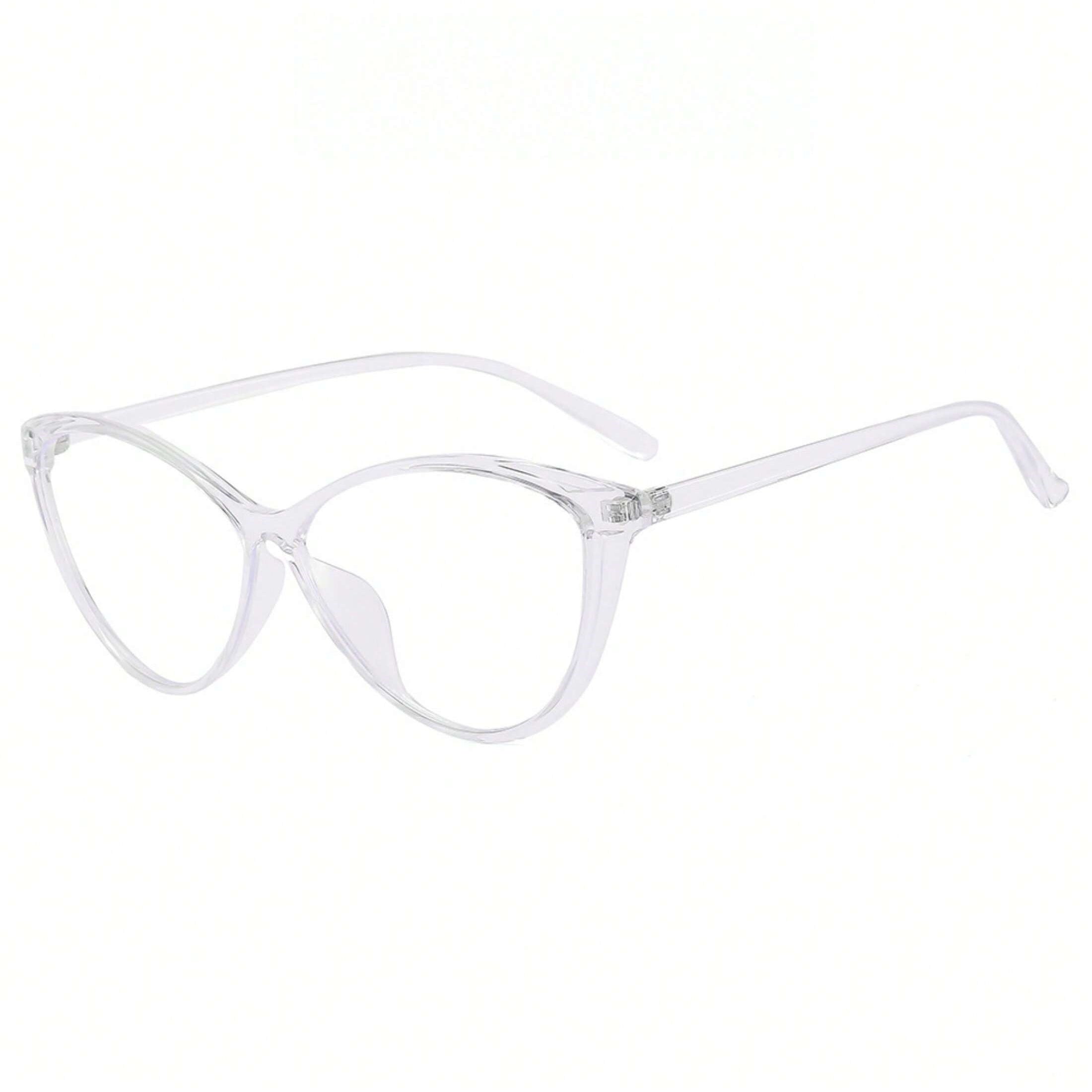 1 Pair Unisex White Cat Eye Frame Anti-Fatigue Digital Eye Glasses – High-Definition Light Clarity, Perfect for Long Daily Screen Sessions & Digital Eye Care
