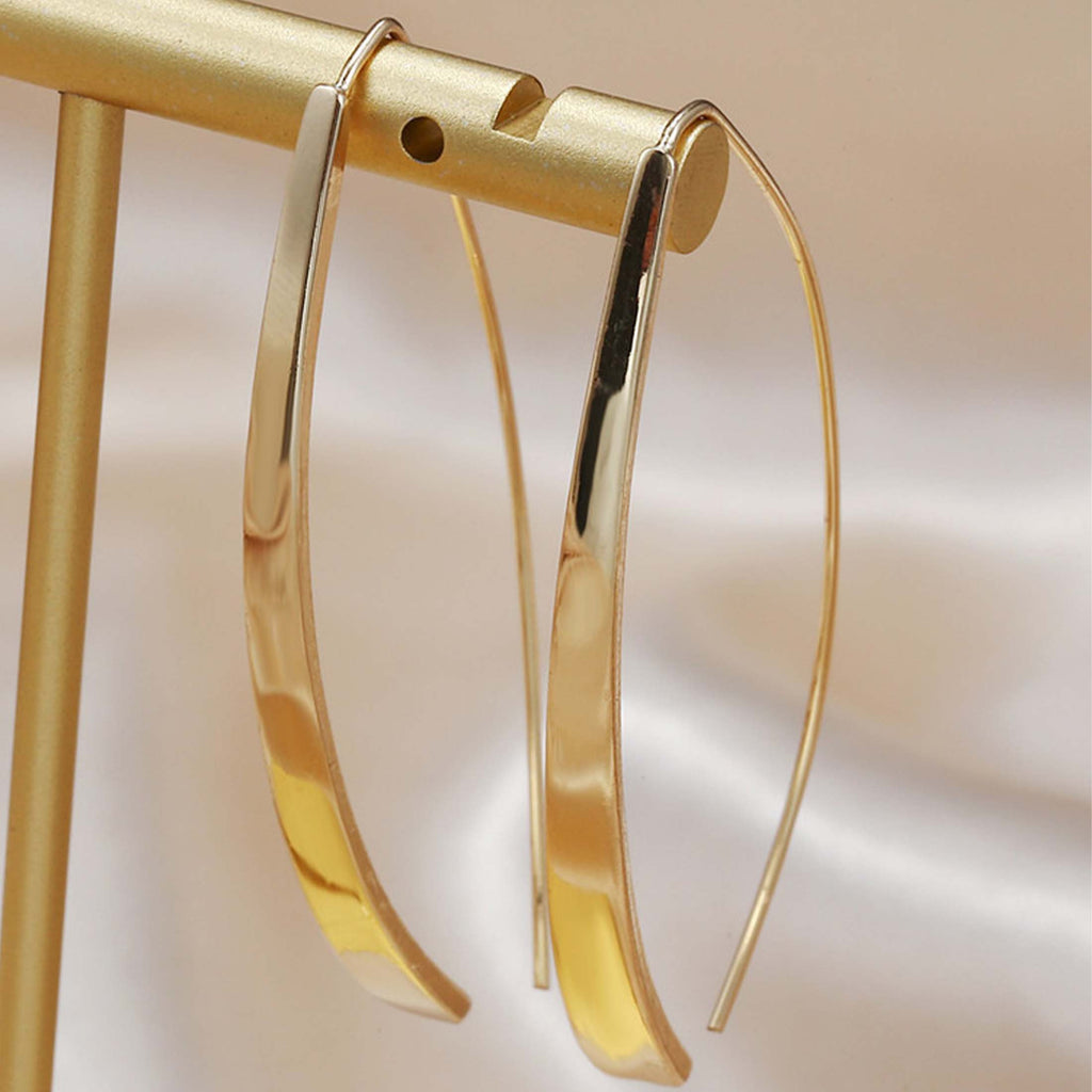 1 Pair Gold Light Luxury Bohemian Ear Hooks – Chic Geometric Design, Elegant Luxe Jewelry Perfect for Graduation Parties & Satin/Gauze Gown Pairings, Must-Have Graduation Accessory for Women