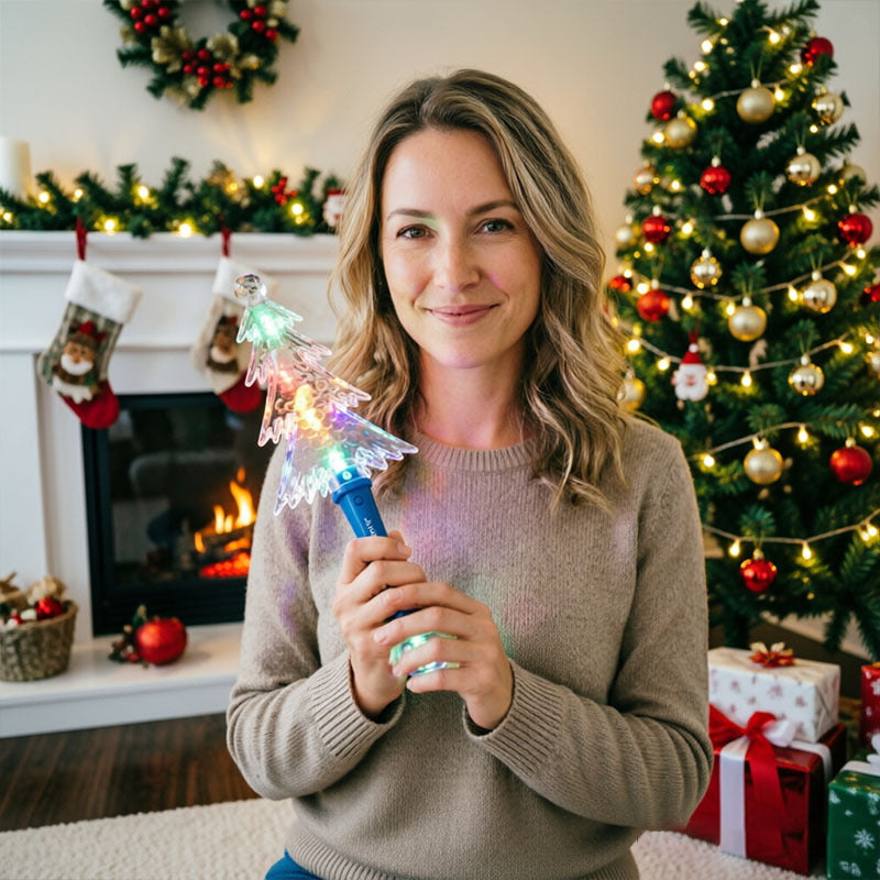 5-Light Christmas Tree Glow Stick, Festive Holiday Light Wand, Christmas Party Favor, Seasonal Gift Decoration