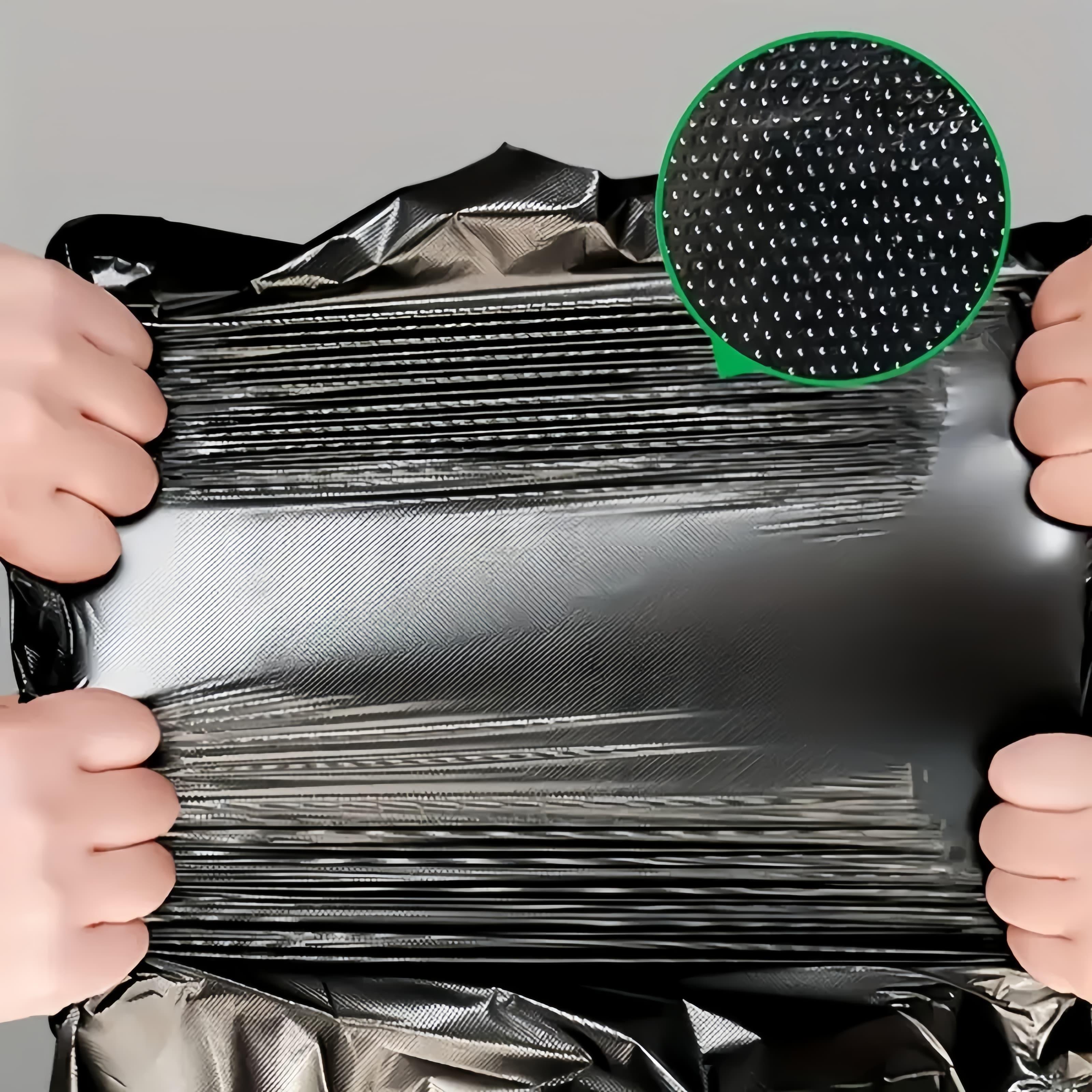 50-Piece Heavy-Duty Black Garbage Bags – Leak-Proof & Super Durable Trash Liners, Convenient Waste Disposal Solution for Indoor Home, Office, Kitchen & Outdoor Settings