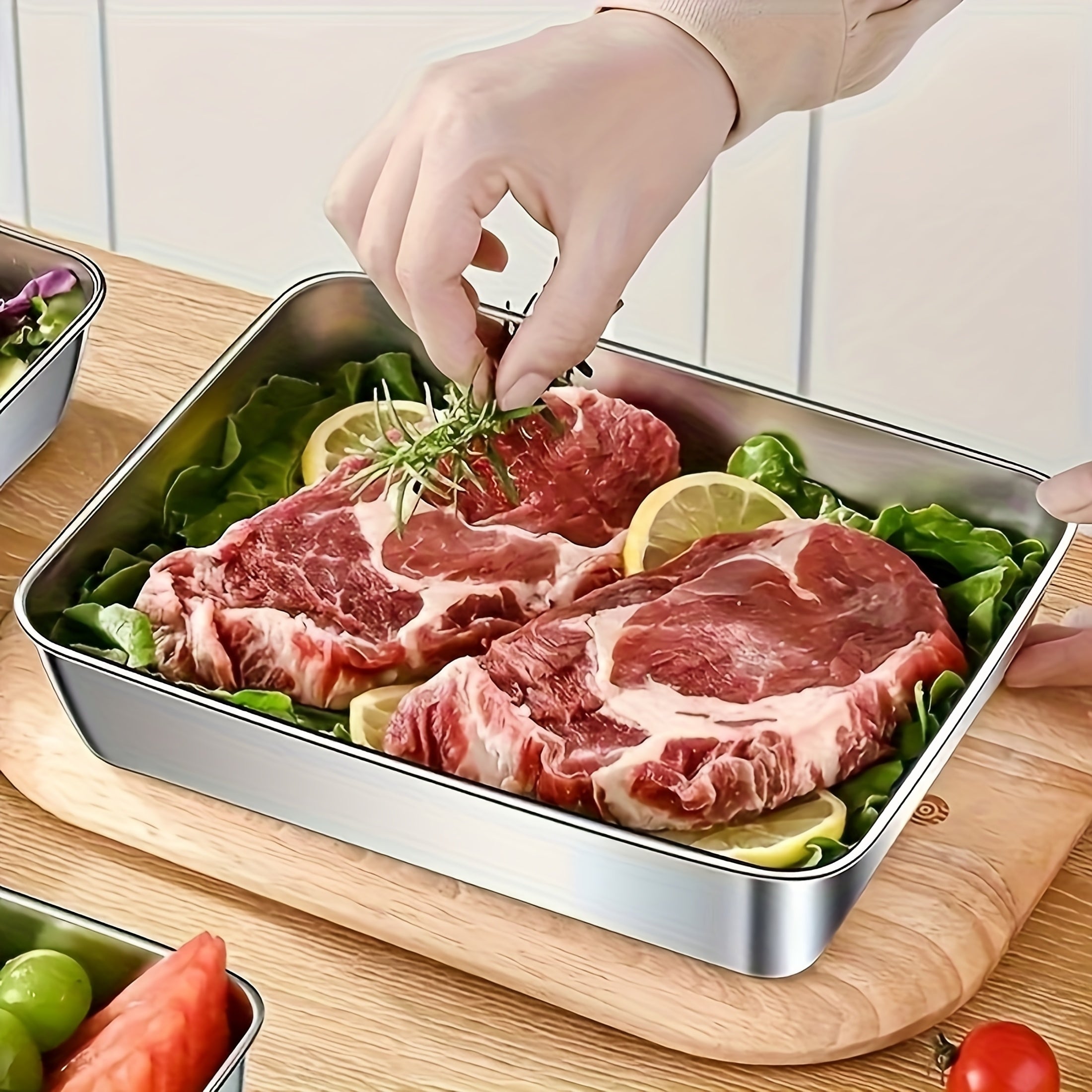 Buy 3 Get 2 Free: 5 Premium Reusable Stainless Steel Food Storage Boxes – Free Lids Included, Stackable Easy-to-Clean Containers Ideal for Picnicking, Meal Prep & Fridge Organization