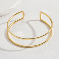 1 Piece Of Classic Double C Adjustable Metal Wire Gold Bracelet, High Quality Elegant Womens Fashion Jewelry, Long Lasting All Season Accessory, Daily Party Wearing Ornament, Nice Gift for Birthday & Anniversary