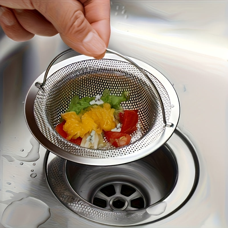 1PC Stainless Steel Kitchen Sink Filter, Sink Drainage Filter Basket, Large Size 4.3-Inch Diameter, Suitable For Most Household/Commercial Sinks, Fine Pore Encrypted Food Residue Collector, Easy To Take And Wash, Vegetable Basin Sink, Anti Clogging Artifa