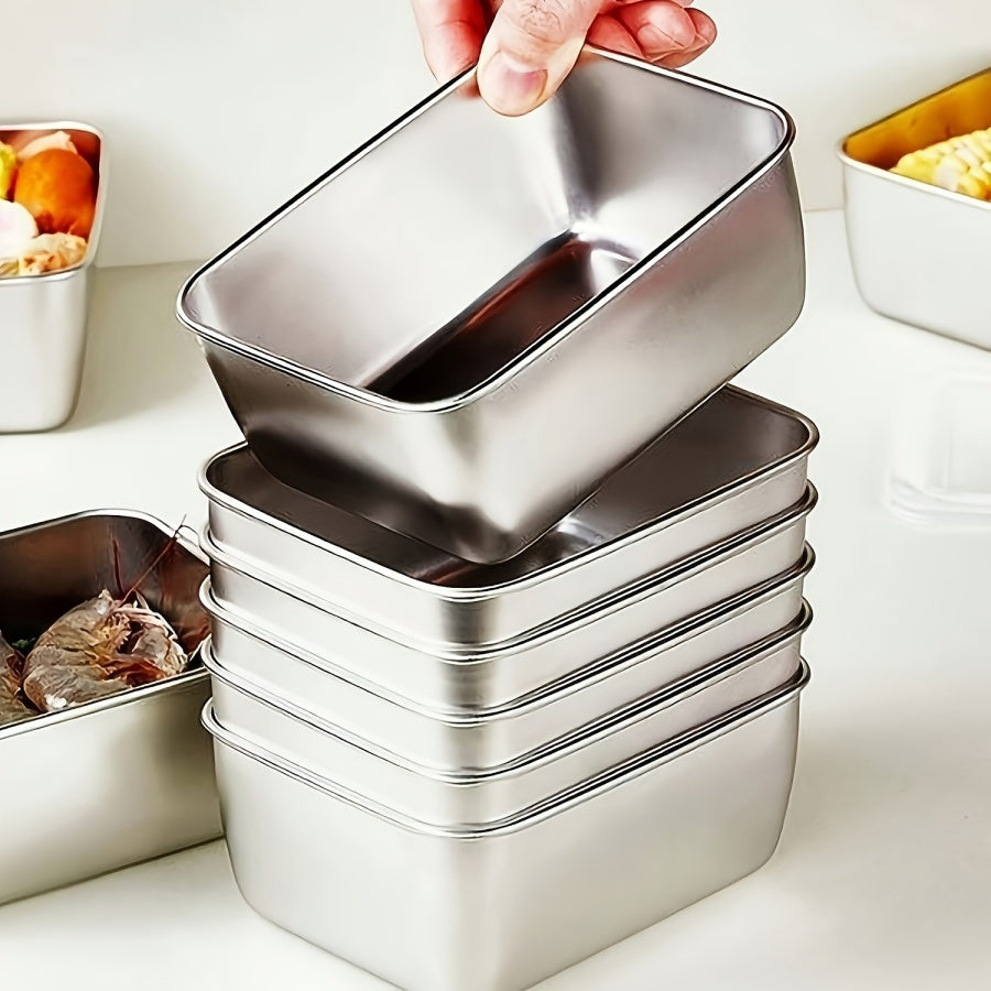 6-Piece Stainless Steel Meal Prep Containers with Lids – Leakproof Stackable Storage Boxes, Essential for Fresh Food Preservation, Outdoor Picnics & Refrigerator Portion Control
