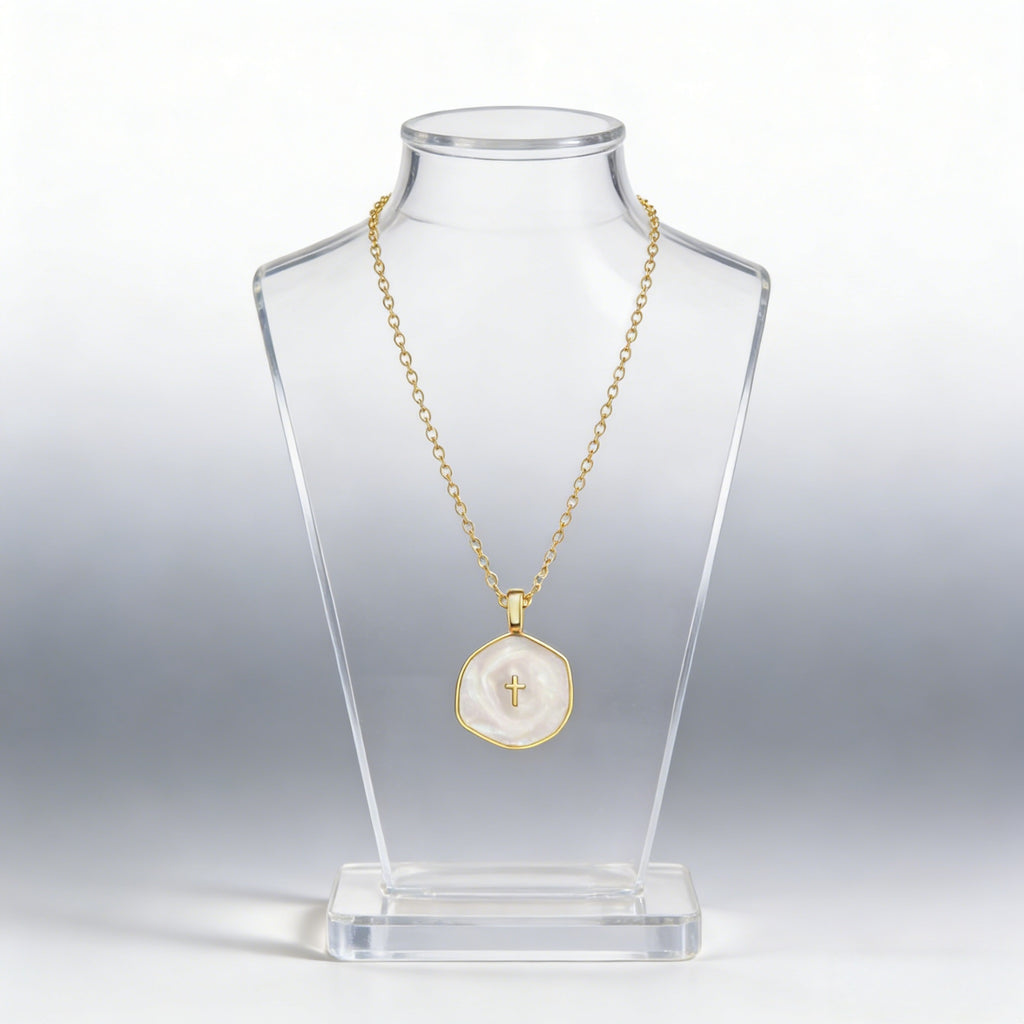 Stylish Hypoallergenic Christian Cross Necklace – Bohemian Design & Irregular Enamel Decoration, Ideal for Everyday Wear