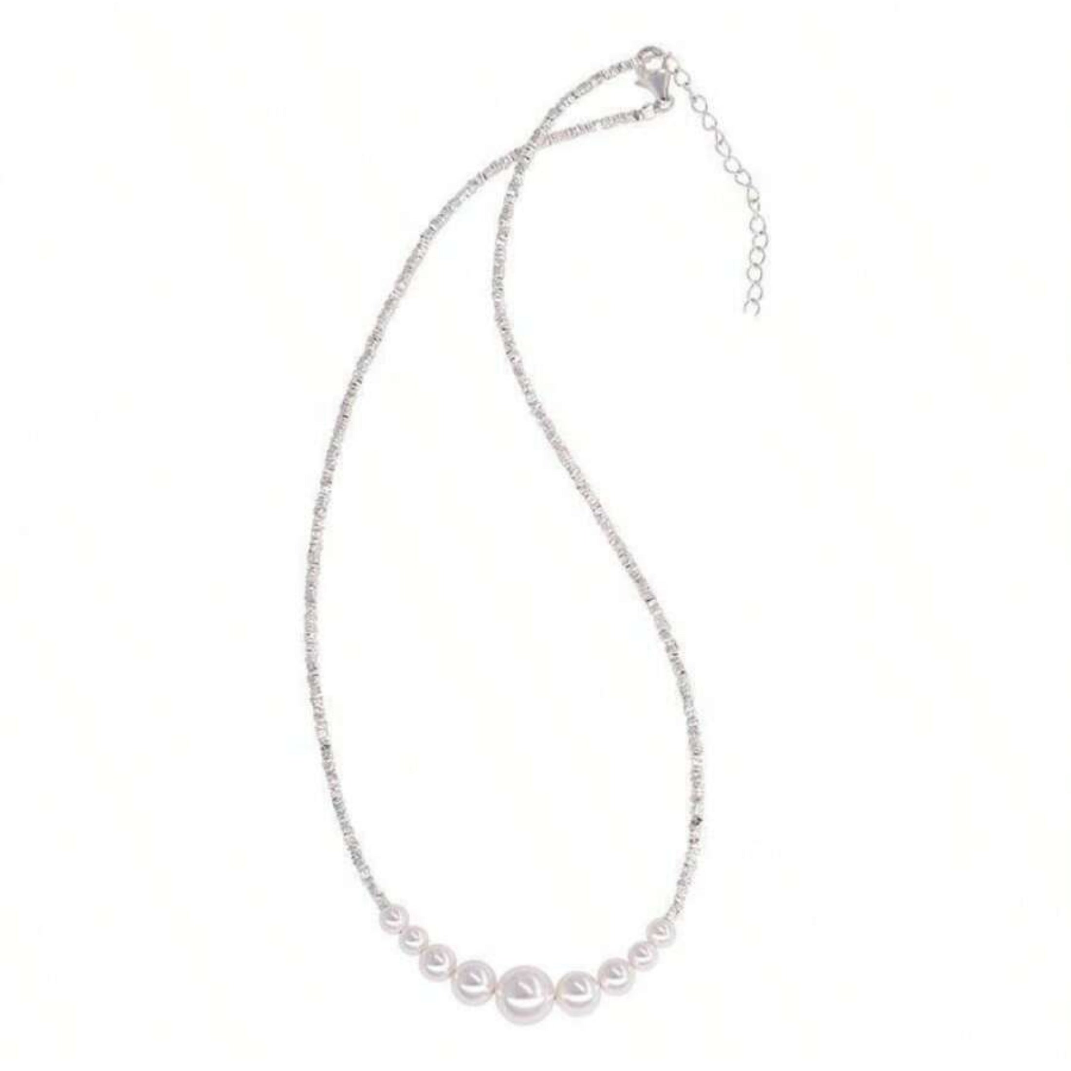 1 PC Handmade Freshwater Pearl Necklace – Exquisite Beaded Craftsmanship & Uniformly White Pearls, French Minimalist Luxury Jewelry Perfect for Daily Styling & Party Gatherings, Ideal Valentine’s Gift for Loved Ones