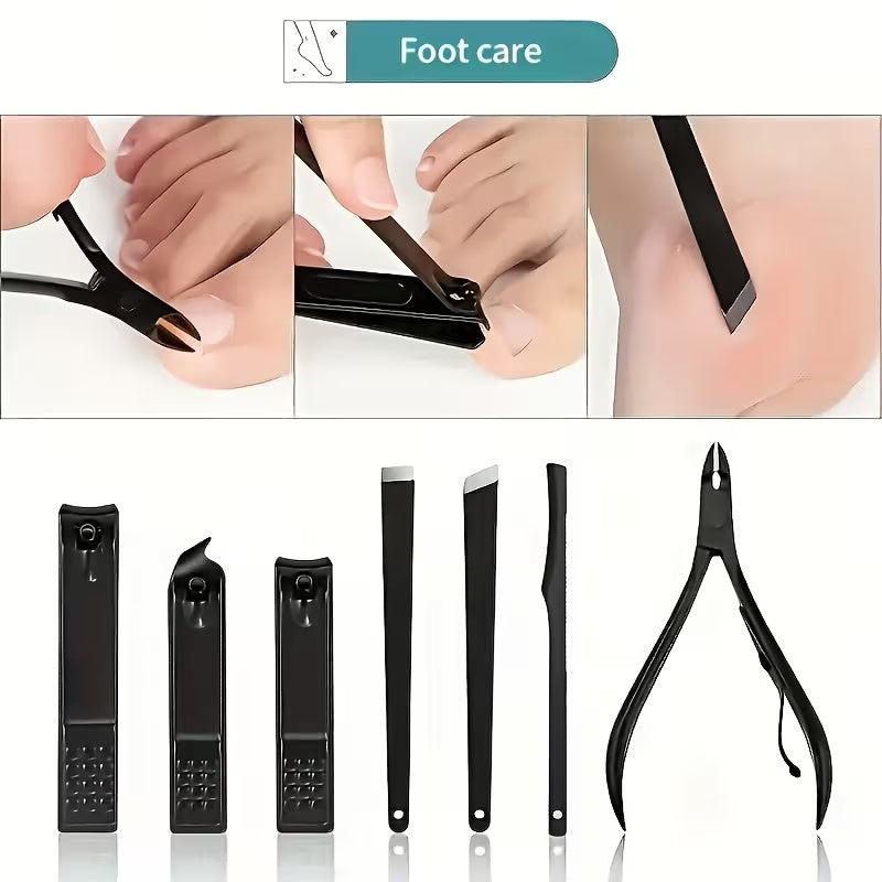 10-Piece Unisex Multi-Purpose Nail Grooming Kit – Classic Grooming Collection with Nail Clippers, Cuticle Pusher, Professional Care Tools & Portable Storage Case, Perfect Gift for Men and Women