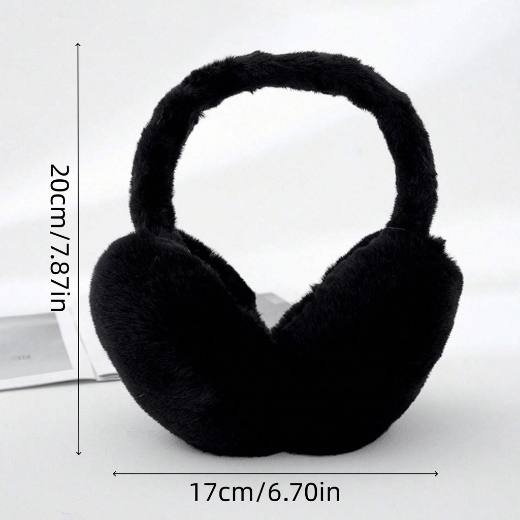 1pc Unisex Foldable Winter Ear Warmers - Black Ultra-Soft Windproof Earmuffs, Ideal for Skiing, Hiking, Cycling & All Cold-Weather Adventures