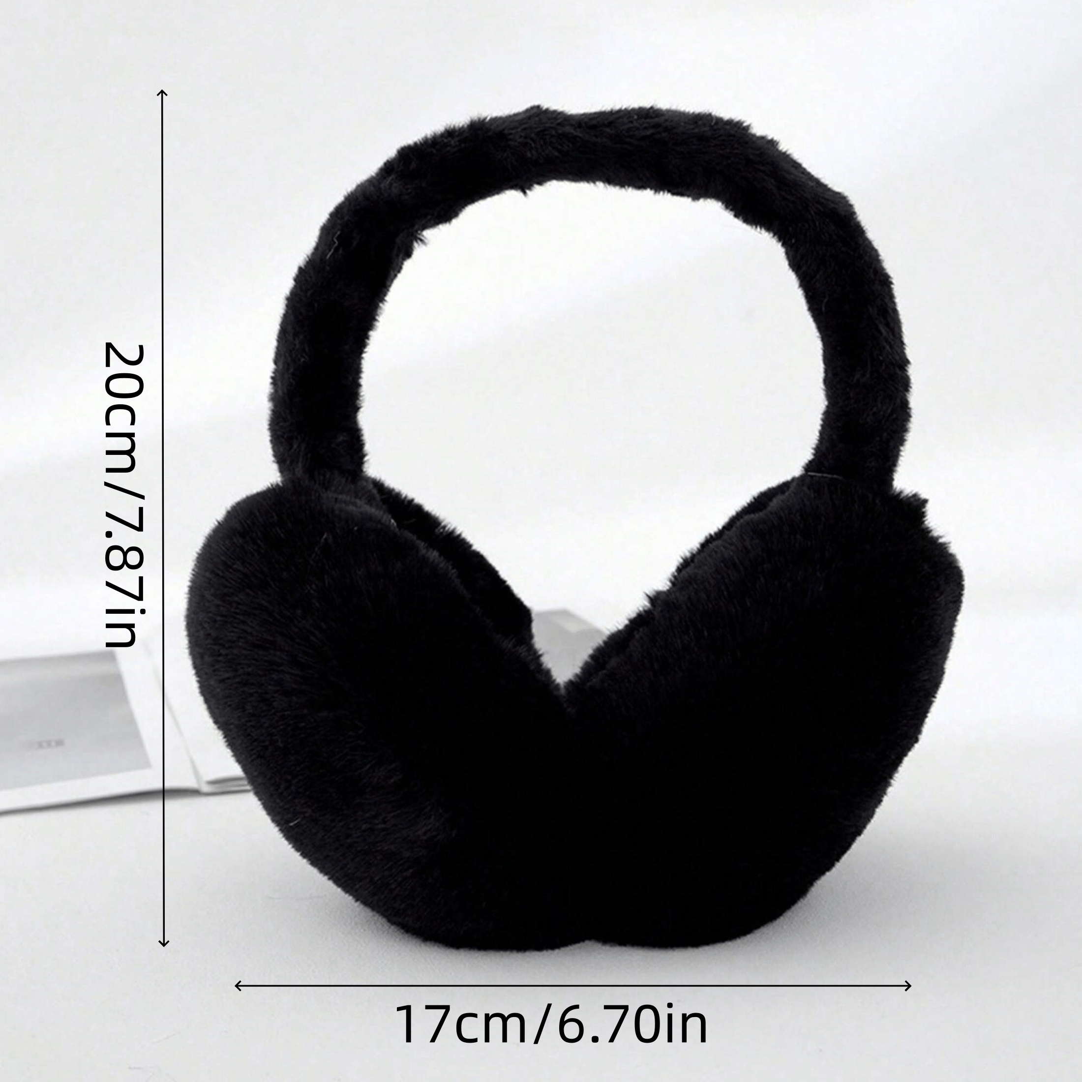 1pc Unisex Foldable Winter Ear Warmers - Black Ultra-Soft Windproof Earmuffs, Ideal for Skiing, Hiking, Cycling & All Cold-Weather Adventures