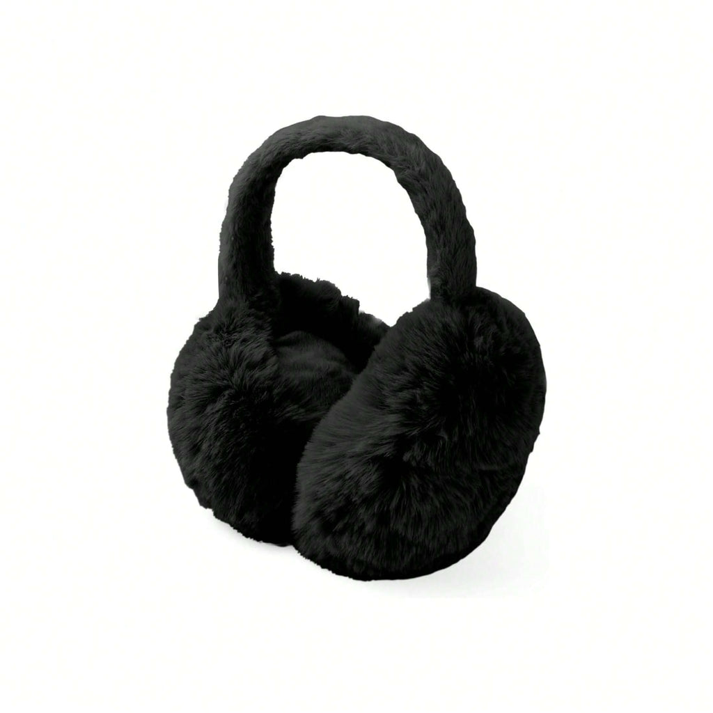 1pc Unisex Foldable Winter Ear Warmers - Black Ultra-Soft Windproof Earmuffs, Ideal for Skiing, Hiking, Cycling & All Cold-Weather Adventures