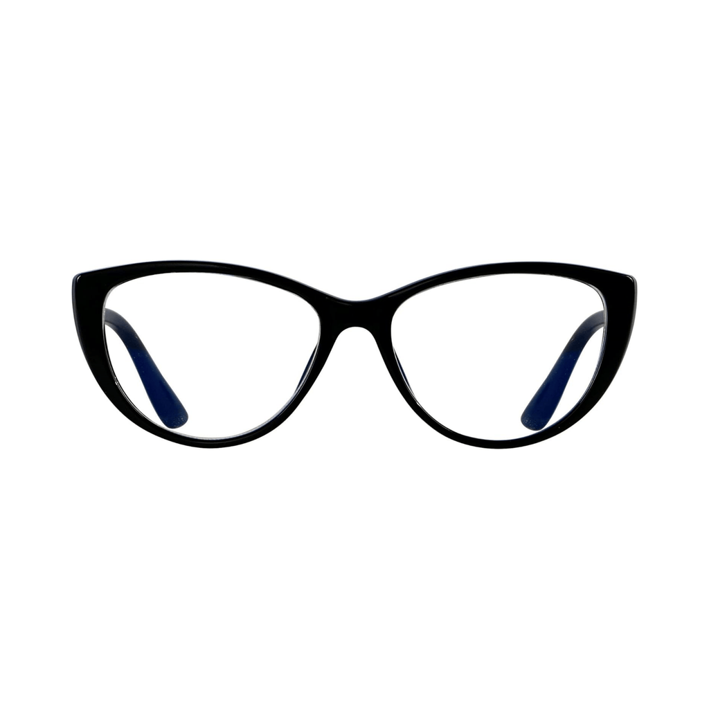 1 Pair Unisex Anti-Fatigue Cat Eye Glasses – Sleek Black Frame with Blue Light Blocking Technology, High-Definition Light Transmission, Ideal for Extended Computer, Phone & TV Viewing