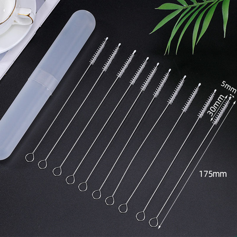 5/10pcs Long Reach Nylon Bristle Tube Brush, Flexible Straw Cleaner with Sturdy Steel Body, Perfect Tool for Removing Grime from Narrow Spaces and Bottles