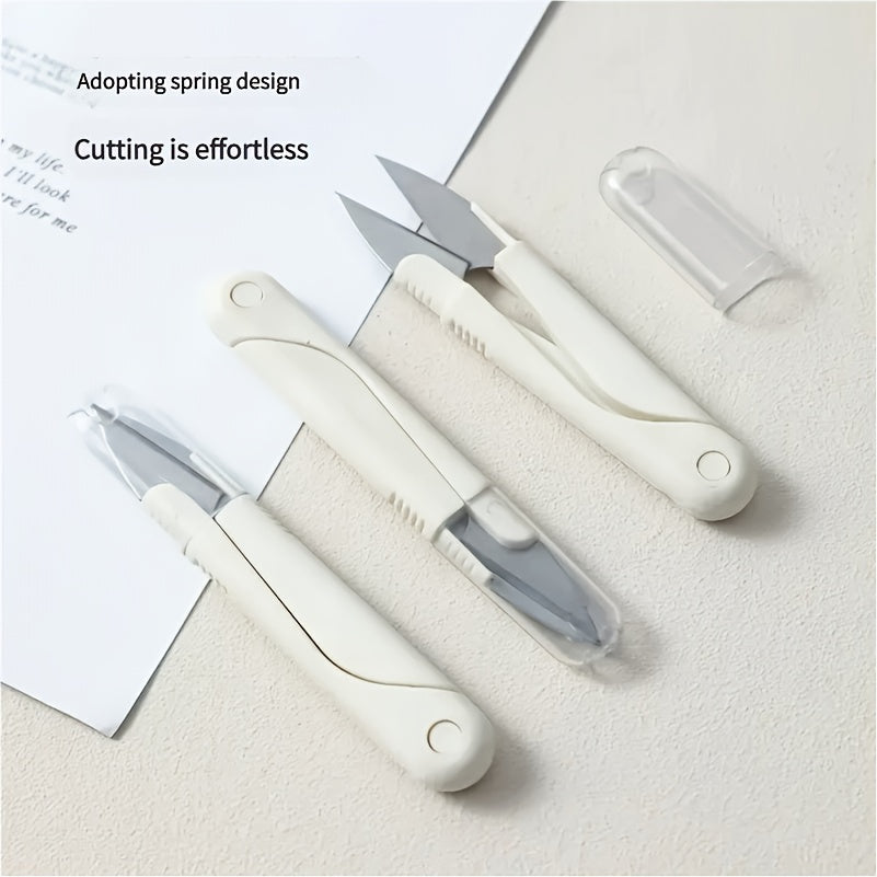 1PC Compact Stainless Steel Decorative Cutting Scissors Set with Protector Case, Precision Sharp Blades Multi-use Shears for Fabric Thread Yarn DIY Craft & Sewing Projects, All-in-One Essential Trimmi