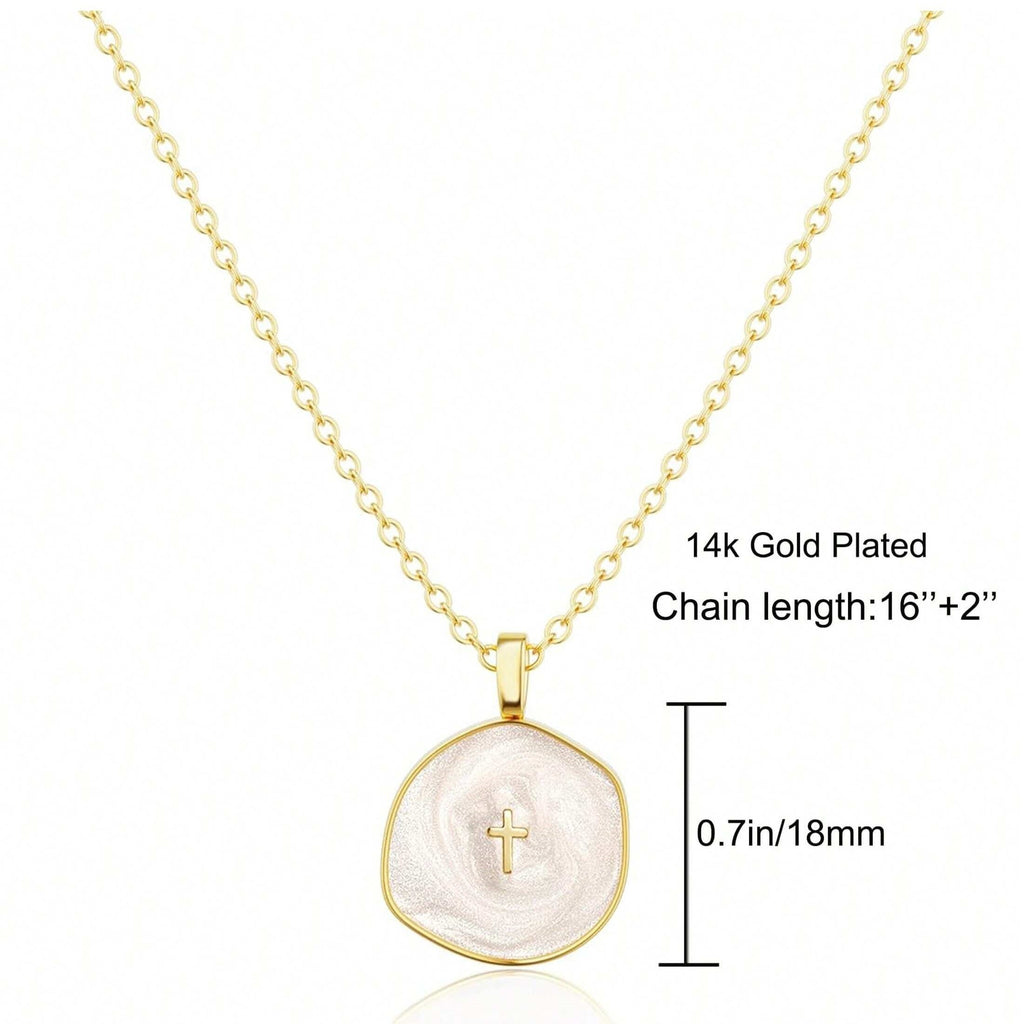 Stylish Hypoallergenic Christian Cross Necklace – Bohemian Design & Irregular Enamel Decoration, Ideal for Everyday Wear
