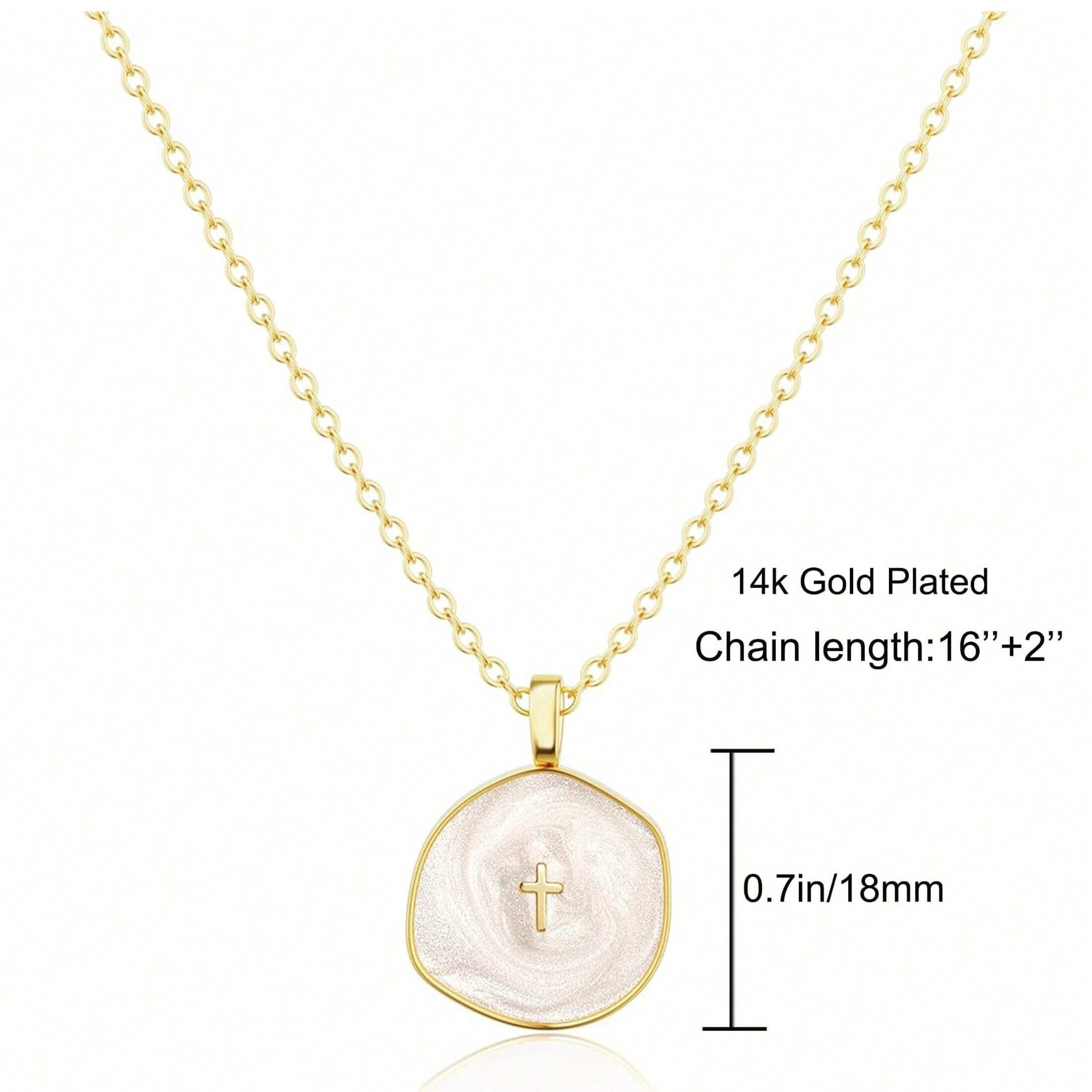 Stylish Hypoallergenic Christian Cross Necklace – Bohemian Design & Irregular Enamel Decoration, Ideal for Everyday Wear