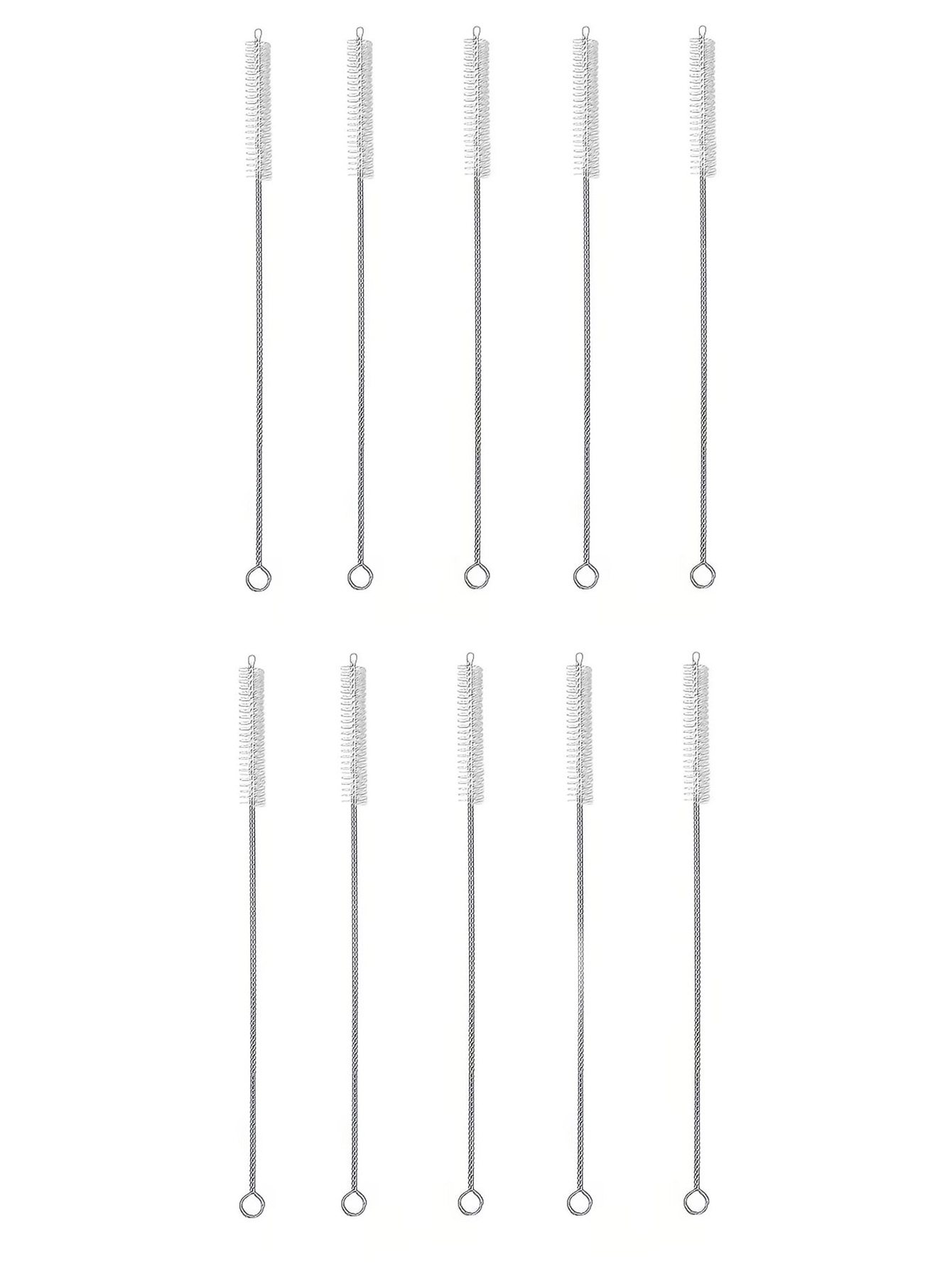 5/10pcs Long Reach Nylon Bristle Tube Brush, Flexible Straw Cleaner with Sturdy Steel Body, Perfect Tool for Removing Grime from Narrow Spaces and Bottles