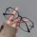 1 Pair Black Frame Square Sunglasses, Bohemian Style Glasses for Outdoor Trip Beach Vacation Daily Party Wear