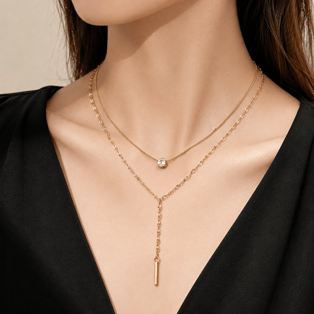 2-Piece Dainty Pendant Necklace Set for Women, Classic European American Trendy Layered Necklaces, Elegant Stackable Pendant Jewelry for Daily Casual & Formal Occasions