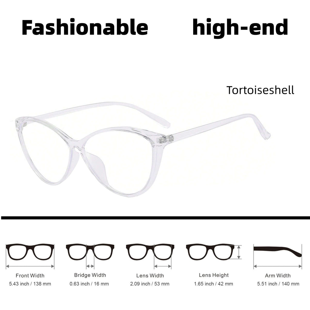1 Pair Unisex White Cat Eye Frame Anti-Fatigue Digital Eye Glasses – High-Definition Light Clarity, Perfect for Long Daily Screen Sessions & Digital Eye Care