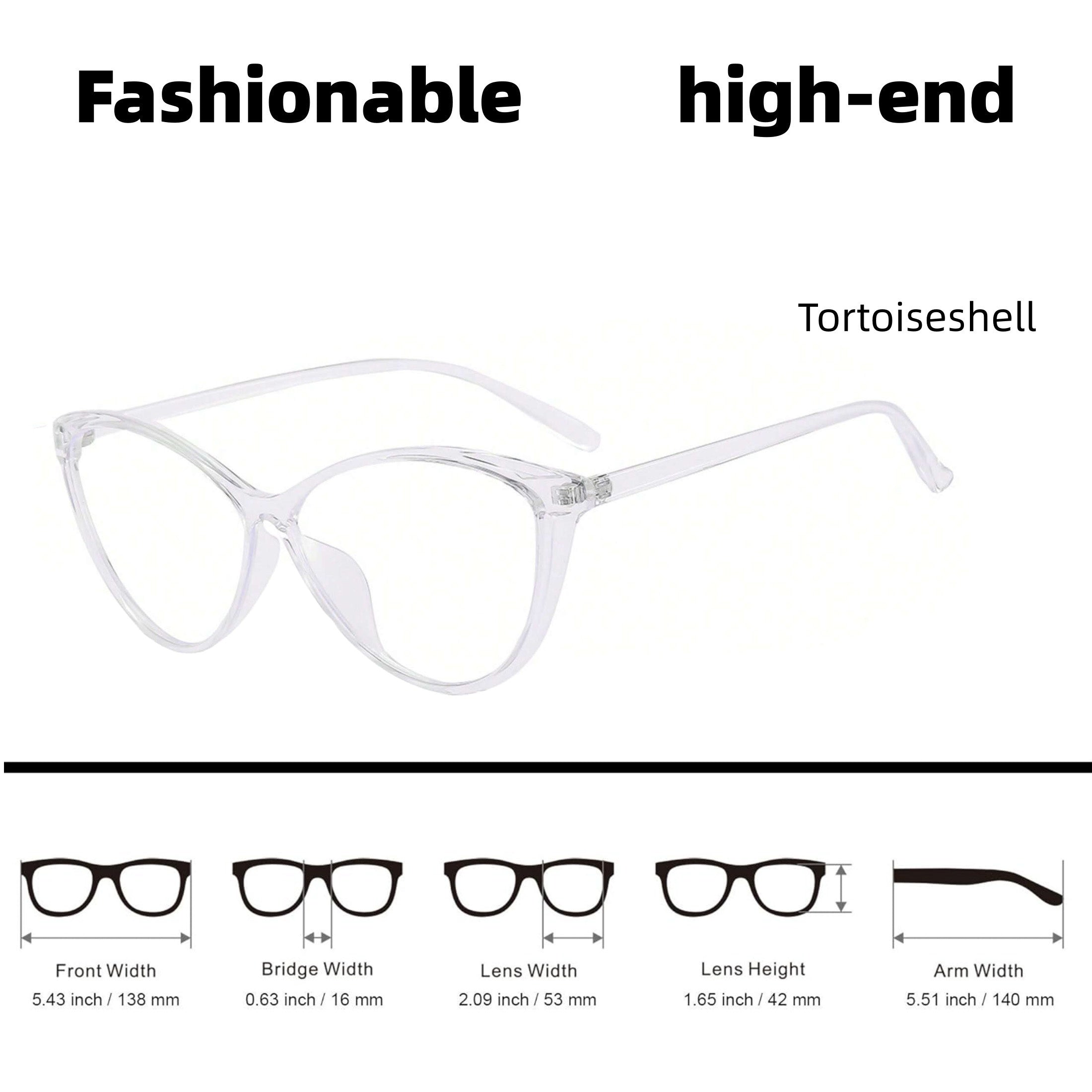 1 Pair Unisex White Cat Eye Frame Anti-Fatigue Digital Eye Glasses – High-Definition Light Clarity, Perfect for Long Daily Screen Sessions & Digital Eye Care